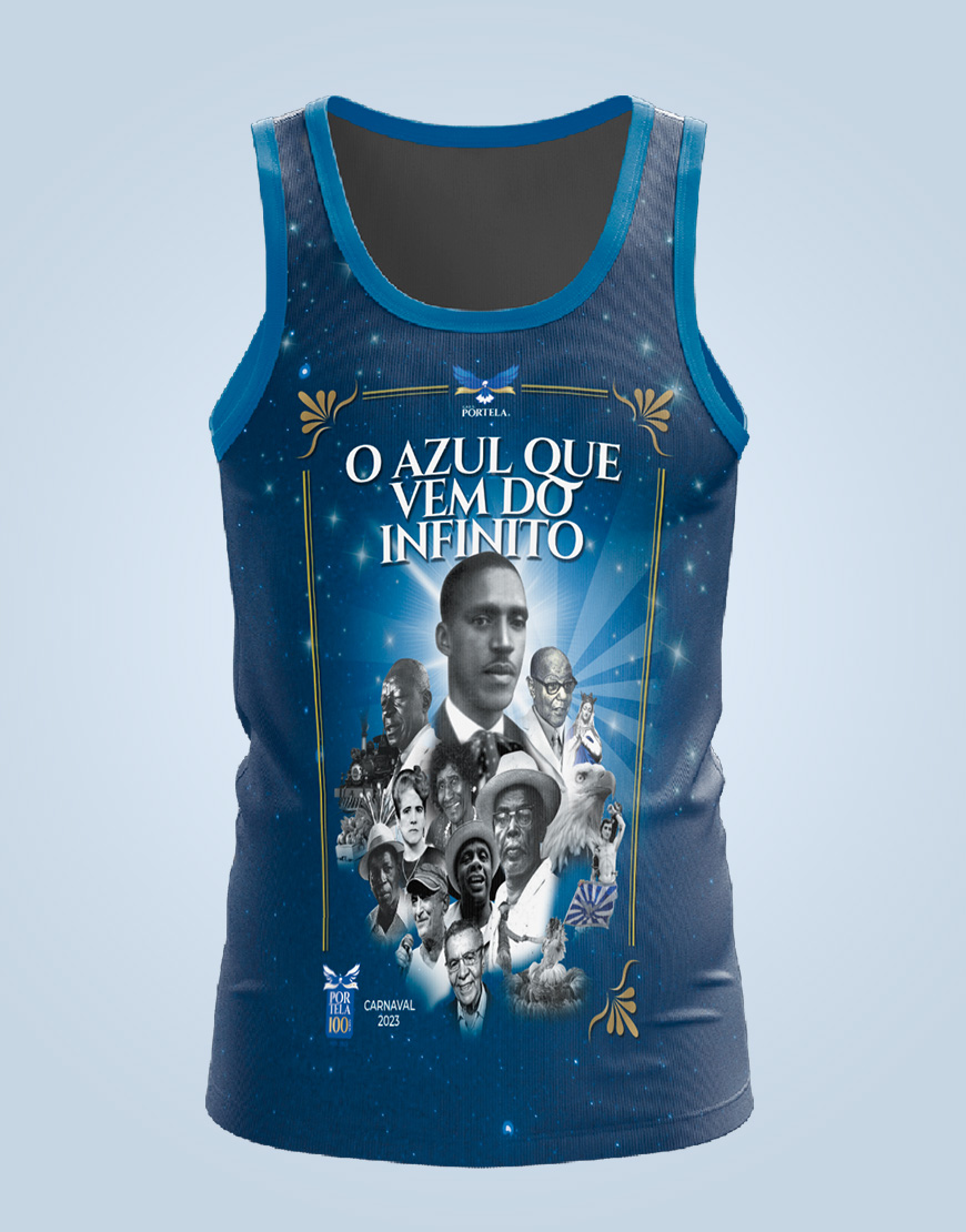 Camiseta Regata Masculina Enredo 2023 – Azul Escuro – Loja da Portela